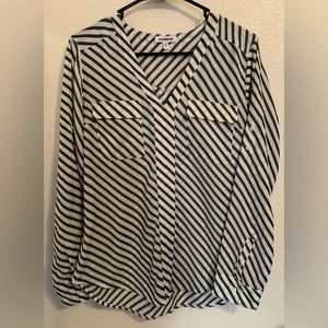 Express Womens black/white striped blouse
